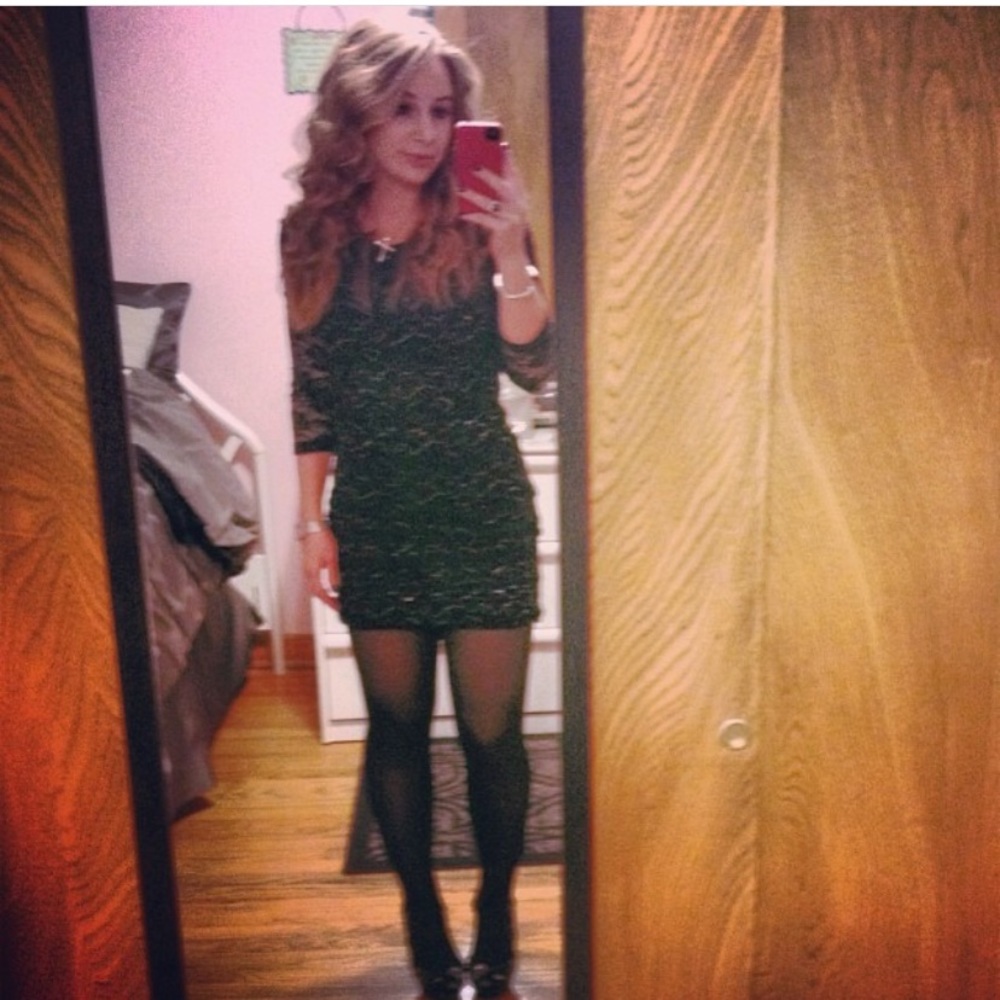 Black and silver lace dress